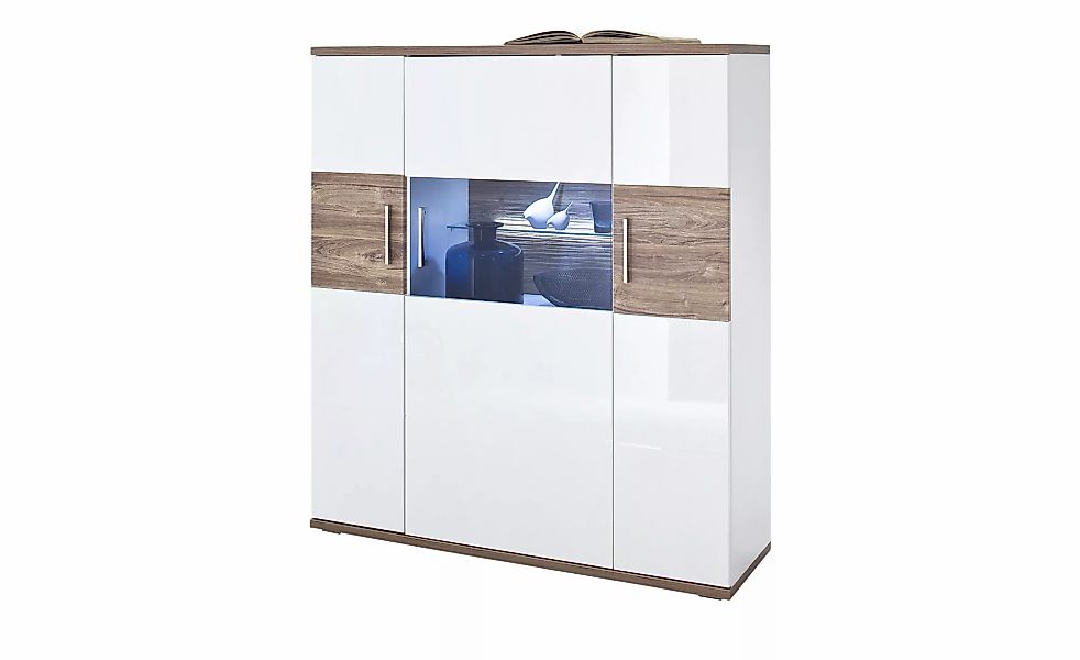 uno Highboard  Zypern ¦ weiß ¦ Maße (cm): B: 120 H: 135 T: 37 Kommoden & Si günstig online kaufen