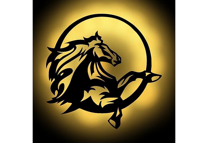 Namofactur LED Dekolicht Pferd - Dekoobjekt aus Holz mit Pferdemotiv - Wand günstig online kaufen