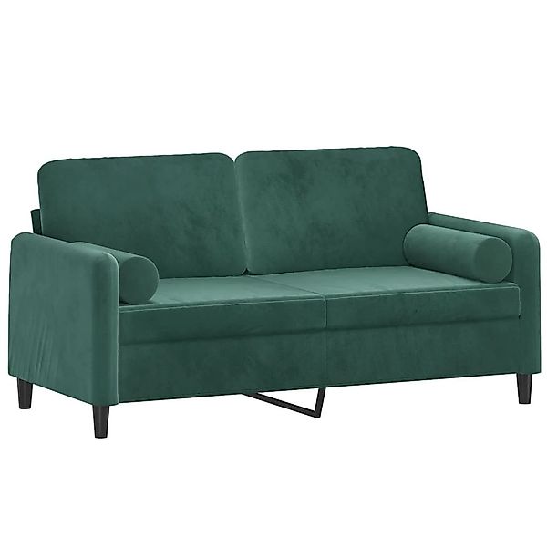 vidaXL Sofa 2-Sitzer-Sofa mit Zierkissen Dunkelgrün günstig online kaufen