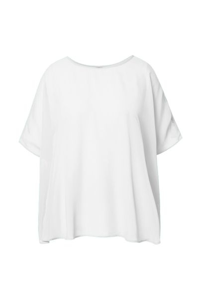 Ulla Popken Druckbluse Chiffonbluse Oversized Rundhals günstig online kaufen