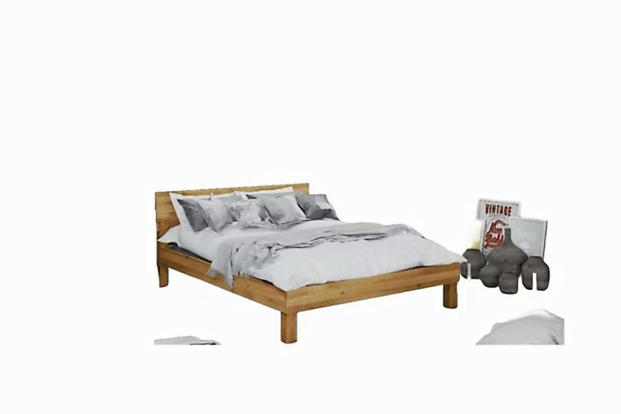 Natur24 Einzelbett Bett Ringo 1 Sonderlänge 100x220 Wildeiche Holzkopfteil günstig online kaufen