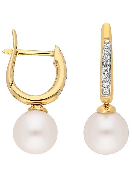Adelia´s Paar Ohrhänger "333 Gold Ohrringe Creolen Ø 11 mm", mit Zirkonia G günstig online kaufen