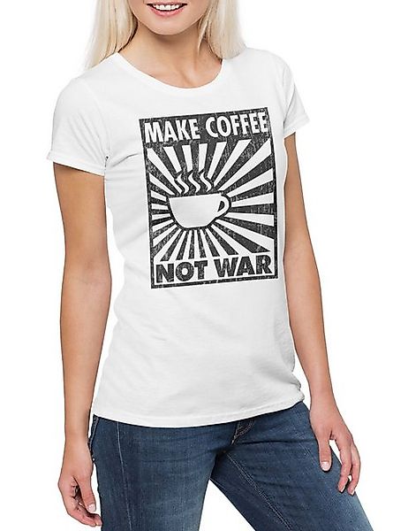 Urban Backwoods Print-Shirt Make Coffee Not War Damen T-Shirt Koffein Kaffe günstig online kaufen