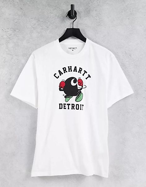 Carhartt WIP – T-Shirt in Weiß mit boxendes-C-Print günstig online kaufen