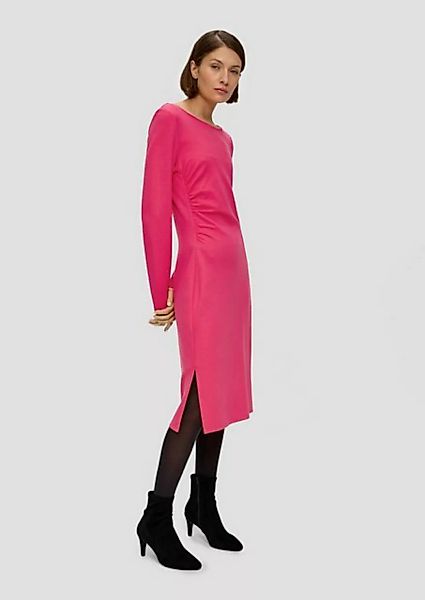 s.Oliver BLACK LABEL Minikleid Jerseykleid aus Viskosemix Raffung günstig online kaufen