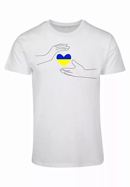 Merchcode T-Shirt Merchcode Herren Peace - 2 Hand Heart White Basic T-Shirt günstig online kaufen