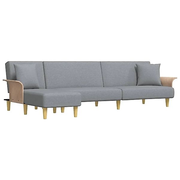 vidaXL Schlafsofa in L-Form Hellgrau 279x140x70 cm Stoff 3157211 günstig online kaufen