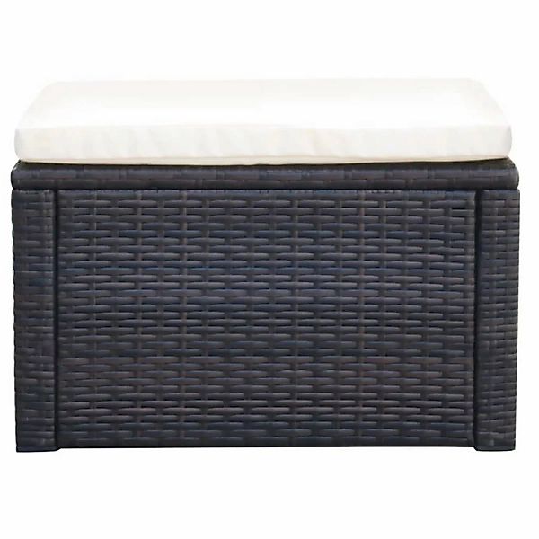 Hocker Mit Kissen Poly Rattan 53×53×30 Cm Braun günstig online kaufen