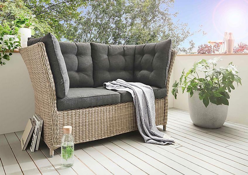 Destiny Gartenlounge-Bank PALMA, Aluminium, Polyrattan, 2´er günstig online kaufen