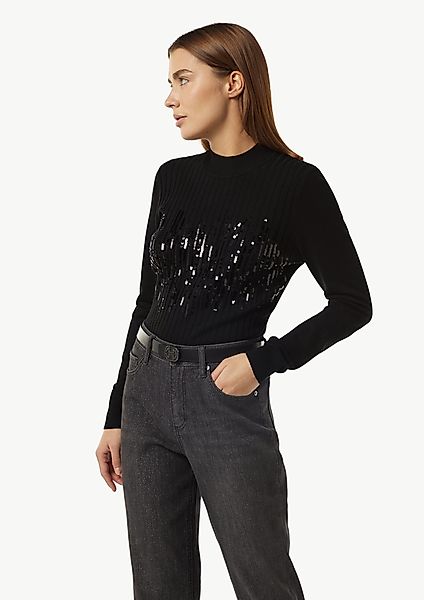 comma casual identity Langarmshirt Slim-Fit-Strickpullover mit günstig online kaufen