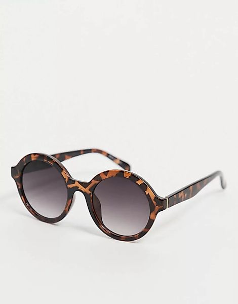 Vero Moda – Runde Sonnenbrille in Schildpatt-Optik-Braun günstig online kaufen
