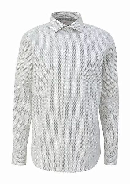 s.Oliver Langarmhemd Slim: Hemd aus Baumwollmix Blende günstig online kaufen