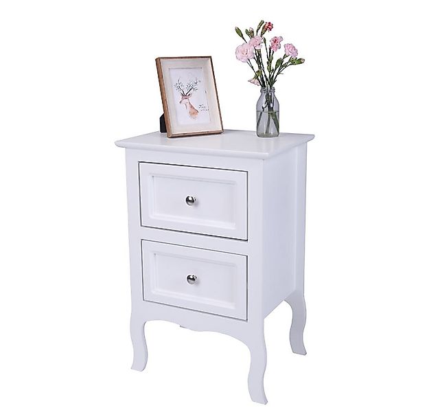 VINGLI Nachttisch Beistelltisch Weiß, Nachtschrank mit 2 Schubladen,Nachtko günstig online kaufen