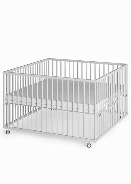 Sämann Babybett Laufgitter XXL 120x120 cm Matratze, Lattenrost & Schlupfspr günstig online kaufen