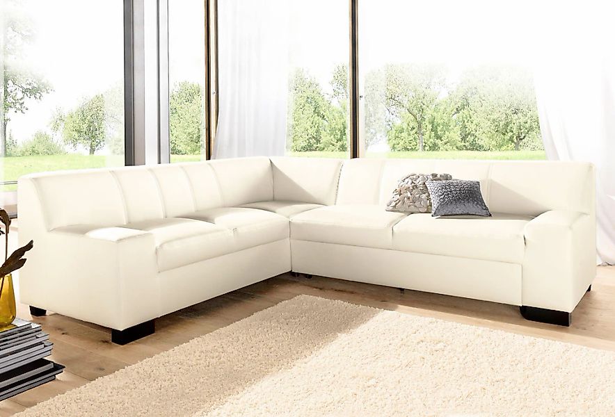 DOMO collection Ecksofa "Norma Top, elegant und modern, flache Armlehnen, L günstig online kaufen