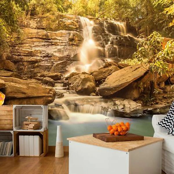 artgeist Fototapete Sunny Waterfall mehrfarbig Gr. 150 x 105 günstig online kaufen
