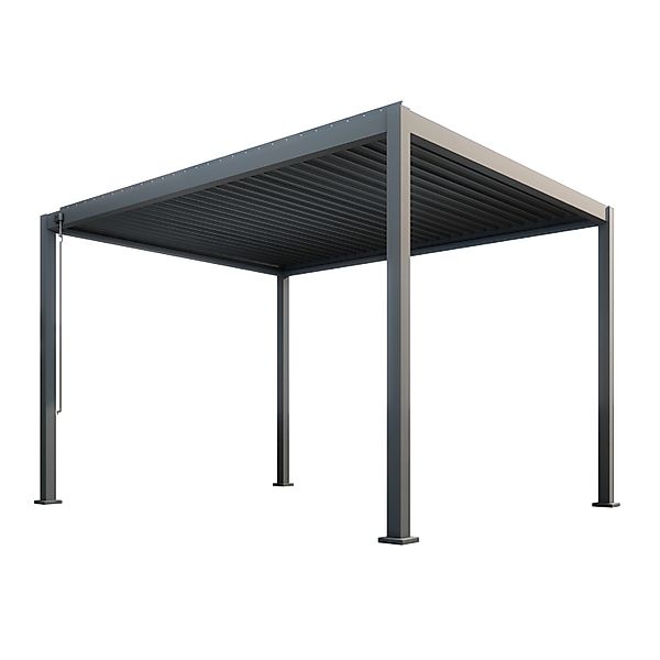 Dreamgarden Pergola 4 x 4 x 2,5 m Florenz Manuell Anthrazit Lamellendach günstig online kaufen