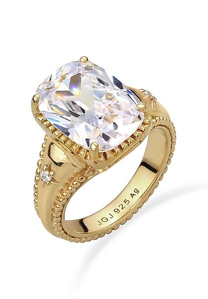 Elli Fingerring Glamour Zirkonia Weiß 925 Sterling Silber vergoldet günstig online kaufen