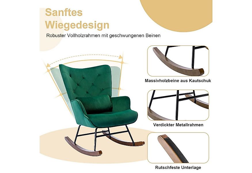 HomeMiYN Schaukelstuhl HOMEMiYN Schaukelstuhl Wohnzimmer mit Metallgestell günstig online kaufen