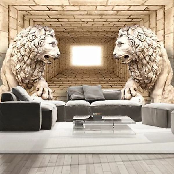 artgeist Fototapete Mystery of lions weiß-kombi Gr. 150 x 105 günstig online kaufen