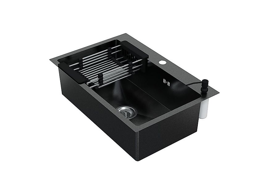 HAGO Edelstahlspüle Einbauspüle 68x45cm Edelstahl Küchenspüle Spülbecken Ec günstig online kaufen