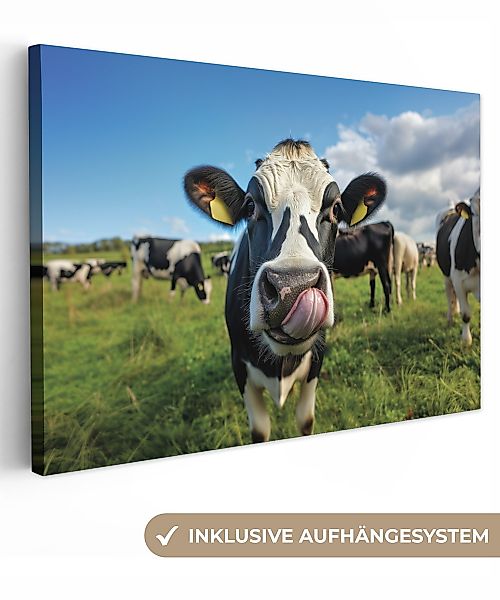 OneMillionCanvasses® Leinwandbild Kuh - Zunge - günstig online kaufen