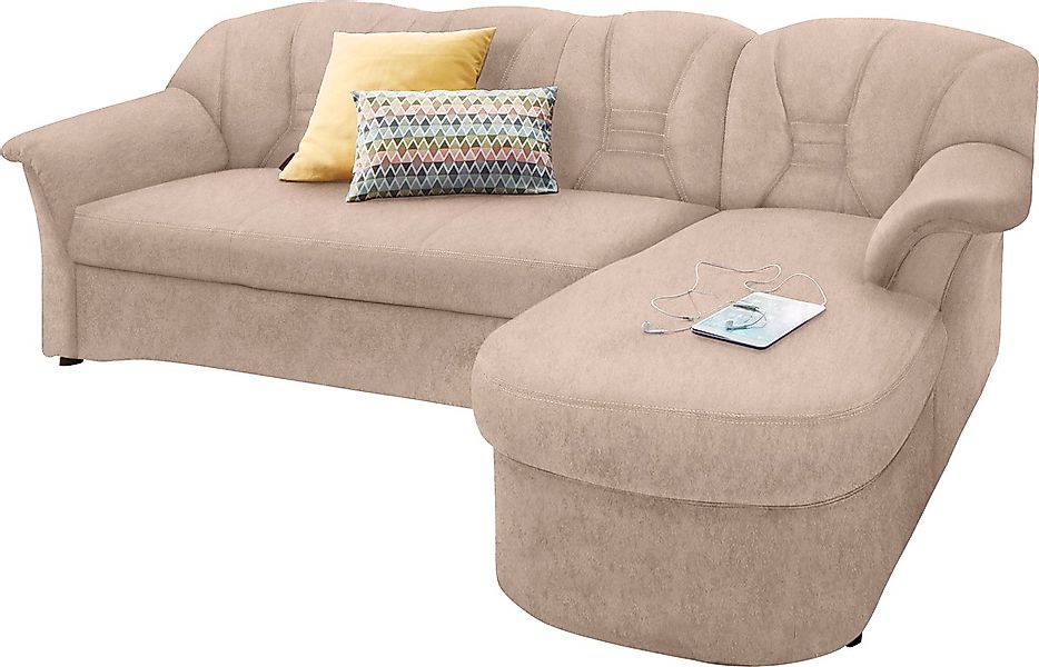 DOMO collection Ecksofa "Elva, zeitlose Formensprache, elegante Rückenstepp günstig online kaufen