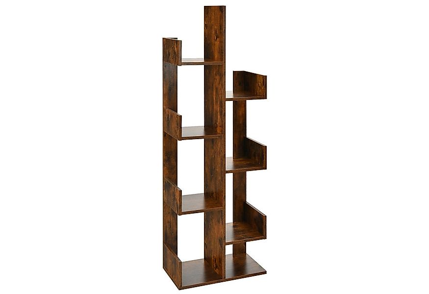 COSTWAY Bücherregal, mit 8 Fächern, bis 80kg, im Baumform, 50x25x145cm günstig online kaufen