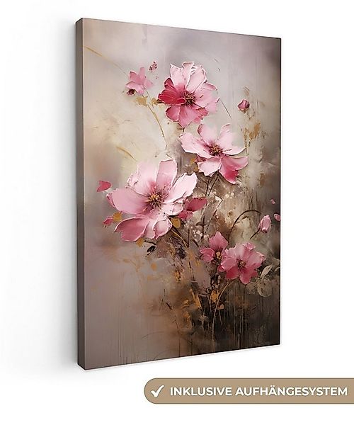 OneMillionCanvasses® Leinwandbild Blumen - Rosa - Kunst - Aquarell, Fotodru günstig online kaufen