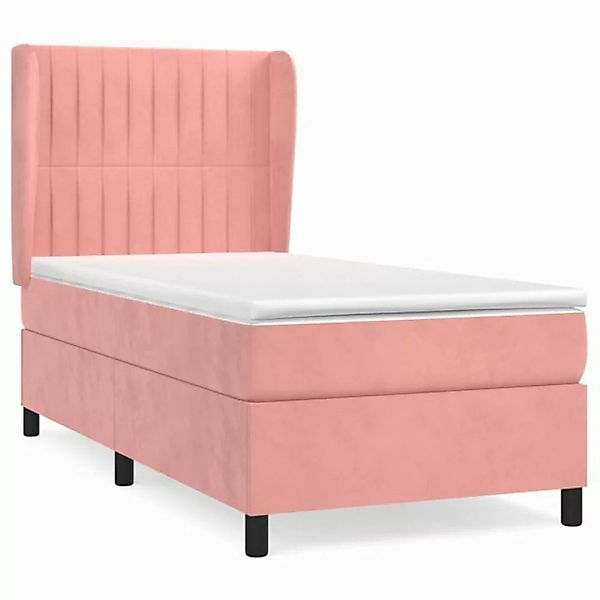 vidaXL Boxspringbett Boxspringbett mit Matratze Rosa 80x200 cm Samt Bett Be günstig online kaufen