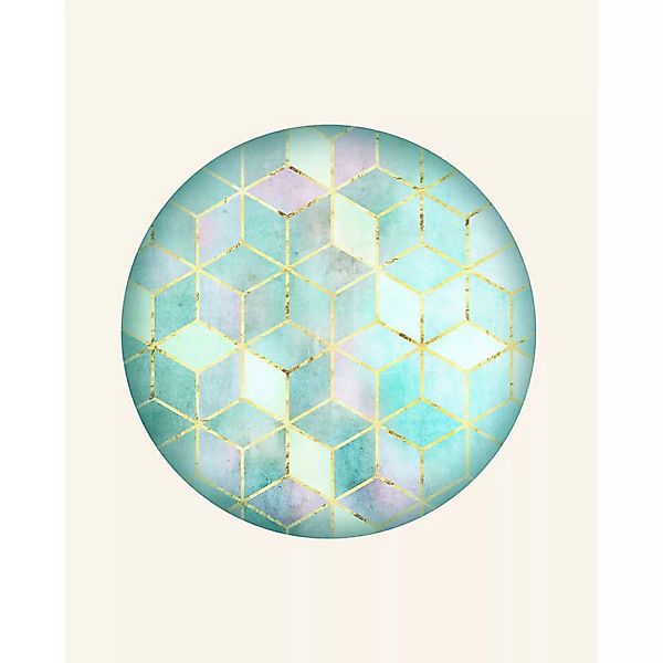 Komar Wandbild Mosaik Circle Verde Abstrakt B/L: ca. 40x50 cm günstig online kaufen