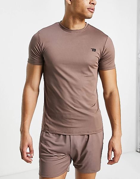 Threadbare – Active – Trainings-T-Shirt in dunklem Taupe-Braun günstig online kaufen