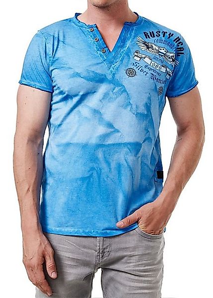 R-NEAL T-Shirt T-Shirt Washed Streetwear Printed Sale Verwaschenes Kurzarm günstig online kaufen