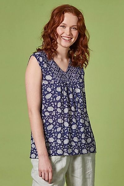 Himalaya Clothing Shirttop Sommershirt mit blauem Floral-Patchwork - patch günstig online kaufen