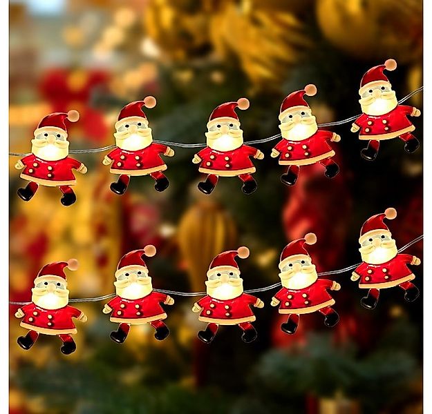 Stelby LED-Lichterkette Weihnachtsmann Lichterkette 2m mit 20 Warmweiß LEDs günstig online kaufen