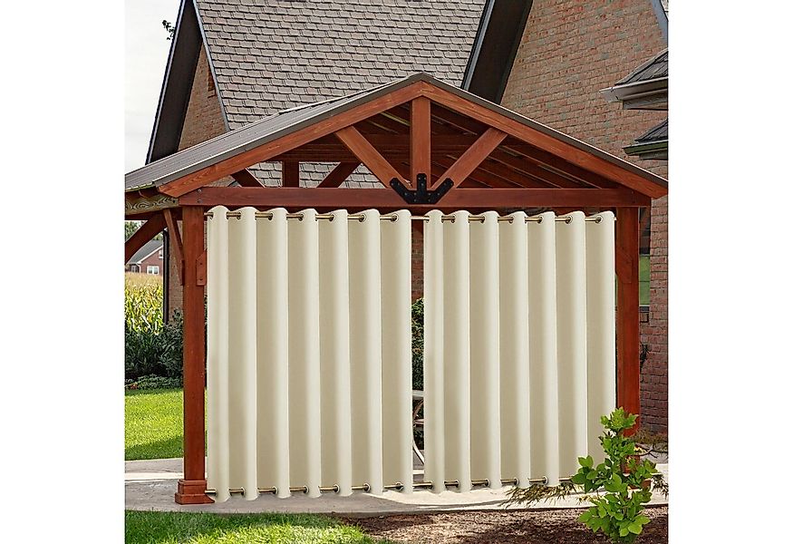 BTTO V&G Vorhang Winddichte & Wasserfeste Outdoor-Vorhänge, Top/Bottom-Ösen günstig online kaufen