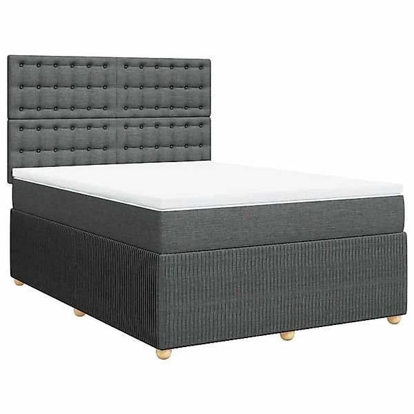 vidaXL Boxspringbett mit Matratze Dunkelgrau 160x200 cm Stoff 3294422 günstig online kaufen