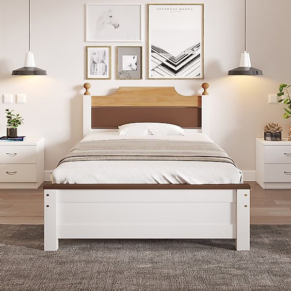 REDOM Holzbett Einzelbett, Erwachsenenbett, Gästebett, mit günstig online kaufen