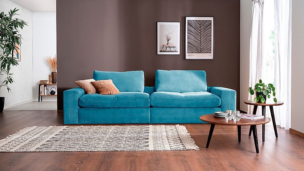 alina Big-Sofa "Sandy", 266 cm breit und 123 cm tief, in modernem Cordstoff günstig online kaufen