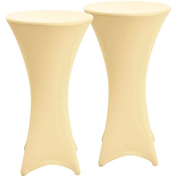 Beautissu Stella Stehtischhusse Ø 80cm Creme 2tlg günstig online kaufen