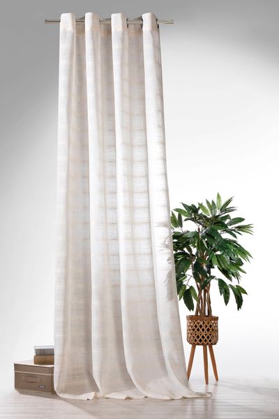 Weckbrodt Vorhang "Boho" Ösen 1 Stk. tlg. Leinen-Optik, Webstreifen, halbtr günstig online kaufen