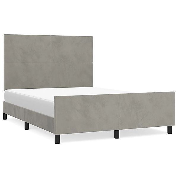 vidaXL Bettgestell mit Kopfteil Hellgrau 140x190 cm Samt Modell 31371078 günstig online kaufen