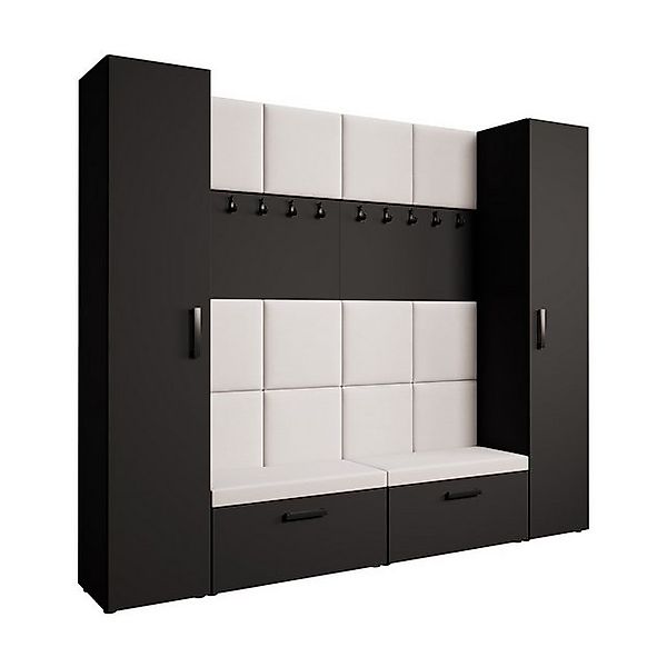 Beautysofa Garderobenschrank Garderobenschrank mit gepolsterten Paneelen MA günstig online kaufen