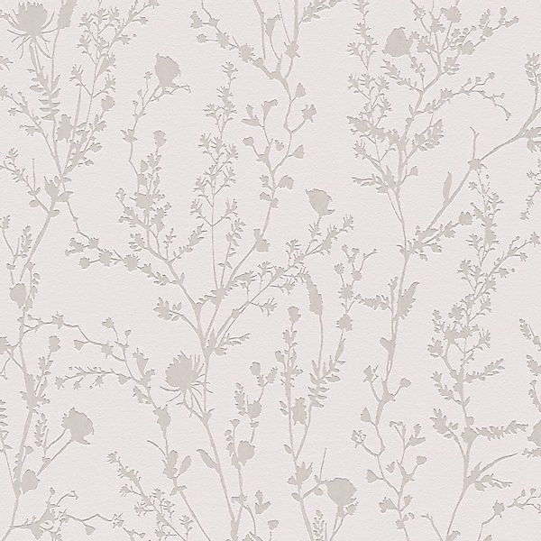 PROFHOME 395461-GU Ton-in-Ton Tapete Floral schimmernd Rosa hell-Grau 0,53 günstig online kaufen