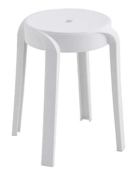 Hocker Gartenmöbel 1 Stück stapelbar Weiß günstig online kaufen