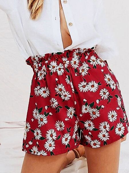 Casual Shorts mit Blumendruck günstig online kaufen
