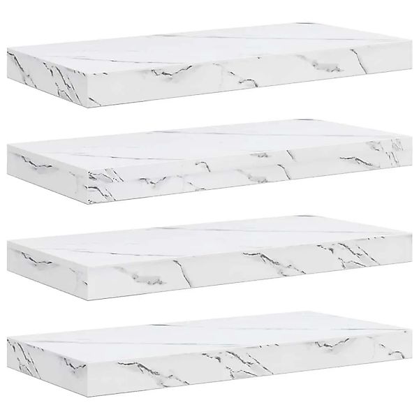vidaXL Wandregal 4 Stk Weiß Marmor 50 x 23,5 x 4 cm Holzwerkstoff 42019967 günstig online kaufen