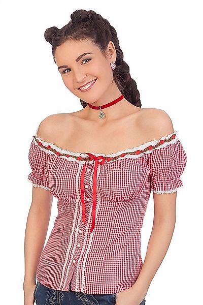 Krüger Madl Trachtenbluse Trachtenbluse - ZOE - rot, rosa günstig online kaufen