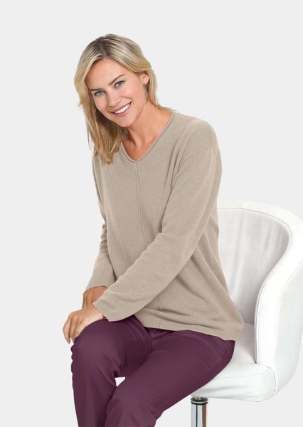 GOLDNER Strickpullover Basicpullover mit V-Ausschnitt Strickpullover günstig online kaufen