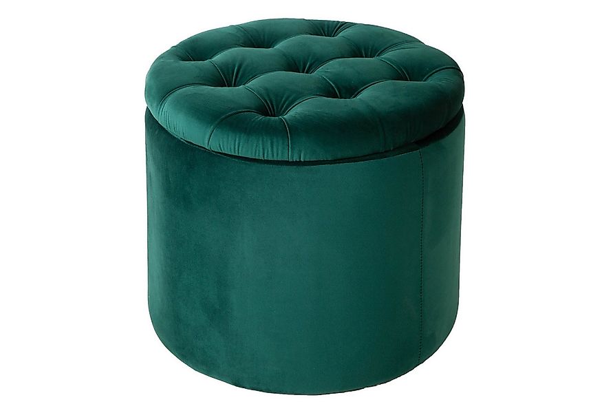 riess-ambiente Hocker MODERN BAROCK dunkelgrün, Wohnzimmer · Samt · mit Sta günstig online kaufen